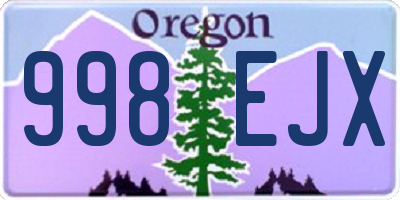 OR license plate 998EJX