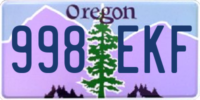 OR license plate 998EKF