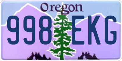 OR license plate 998EKG
