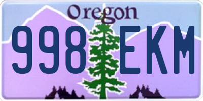 OR license plate 998EKM