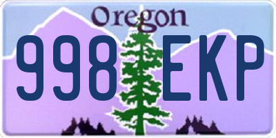 OR license plate 998EKP