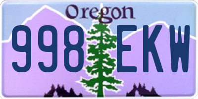 OR license plate 998EKW