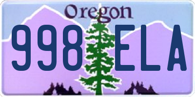 OR license plate 998ELA