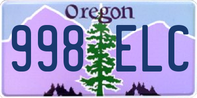 OR license plate 998ELC