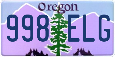 OR license plate 998ELG