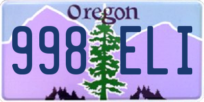 OR license plate 998ELI