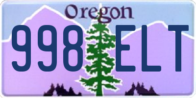 OR license plate 998ELT