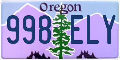 OR license plate 998ELY