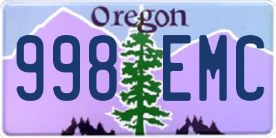 OR license plate 998EMC