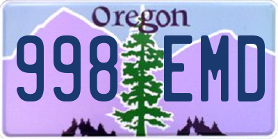 OR license plate 998EMD