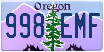 OR license plate 998EMF