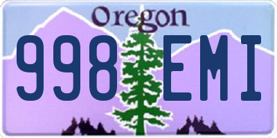 OR license plate 998EMI