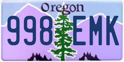OR license plate 998EMK