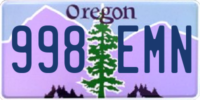 OR license plate 998EMN