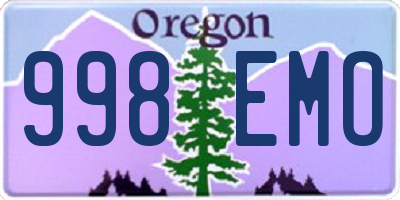 OR license plate 998EMO