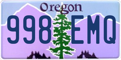 OR license plate 998EMQ