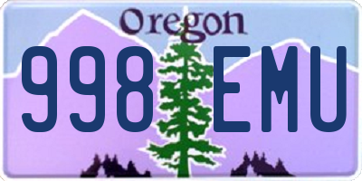 OR license plate 998EMU