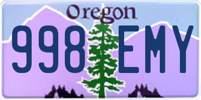 OR license plate 998EMY