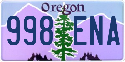 OR license plate 998ENA