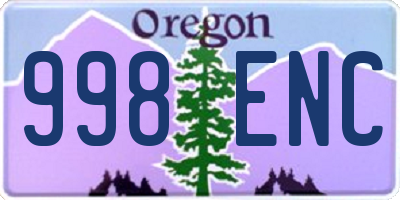 OR license plate 998ENC
