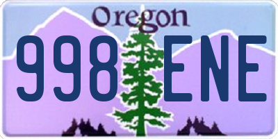 OR license plate 998ENE