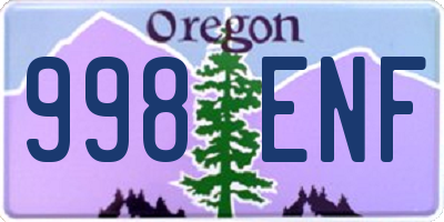 OR license plate 998ENF