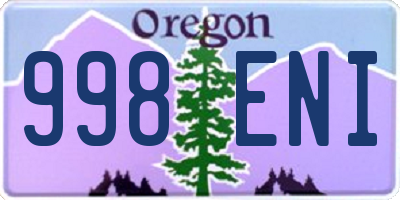 OR license plate 998ENI