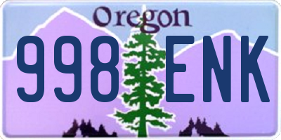 OR license plate 998ENK