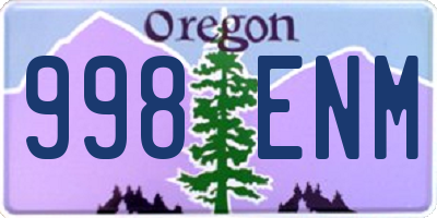 OR license plate 998ENM