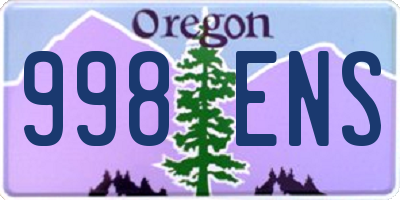 OR license plate 998ENS