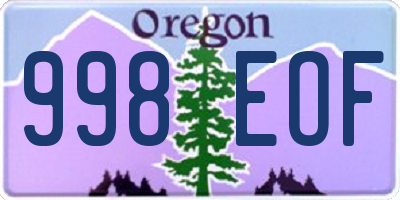 OR license plate 998EOF