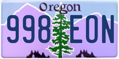 OR license plate 998EON