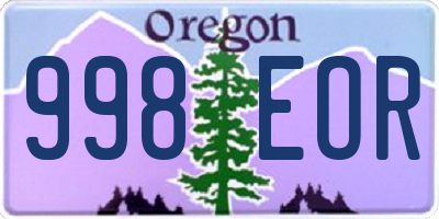 OR license plate 998EOR