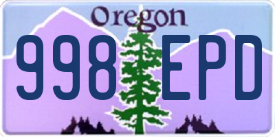 OR license plate 998EPD
