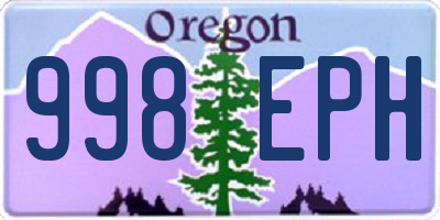 OR license plate 998EPH