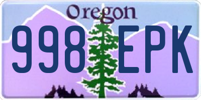 OR license plate 998EPK