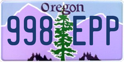 OR license plate 998EPP