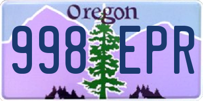 OR license plate 998EPR