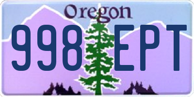 OR license plate 998EPT