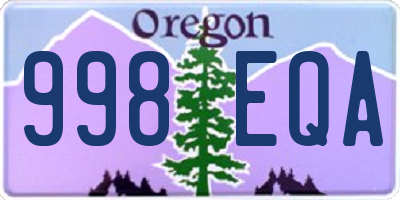 OR license plate 998EQA