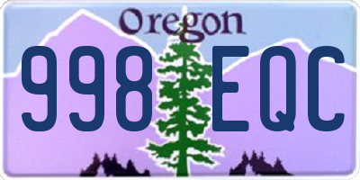 OR license plate 998EQC