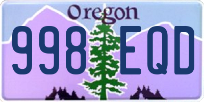 OR license plate 998EQD