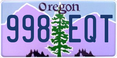 OR license plate 998EQT