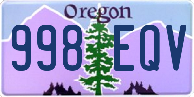 OR license plate 998EQV