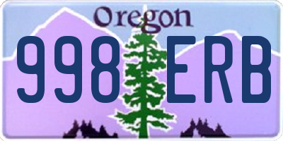 OR license plate 998ERB