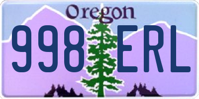 OR license plate 998ERL