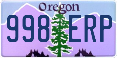 OR license plate 998ERP