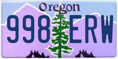 OR license plate 998ERW