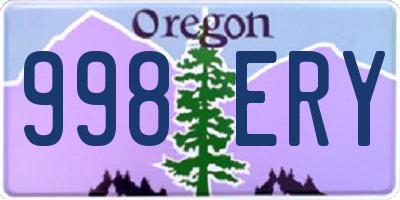 OR license plate 998ERY