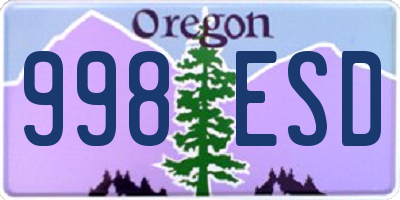 OR license plate 998ESD